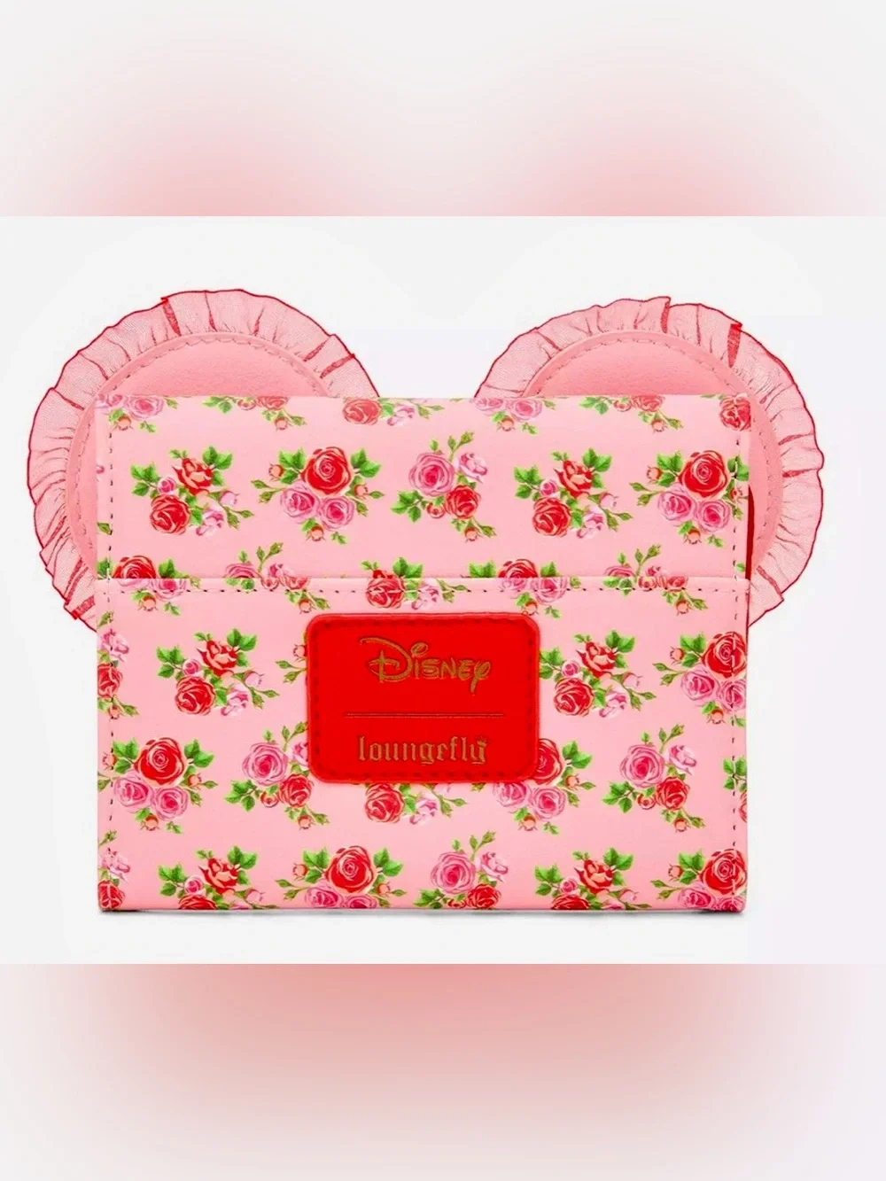 Loungefly Disney Minnie Mouse Pink & Red Rose Mini Flap Wallet - NWT - Picture 2 of 4